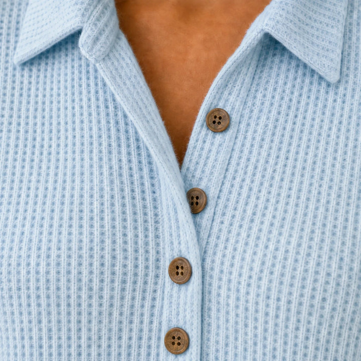 Waffle & Wear – Long-Sleeve Waffle-Knit Tunic Sweater