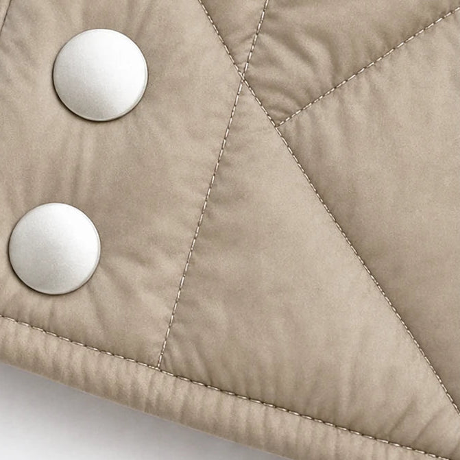 Quilted Muse – Quilted Hooded Mid-Length Vest