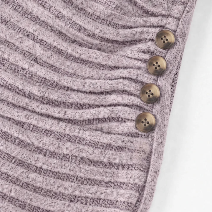 Veluna – Side-Ruched Ribbed Wrap Top