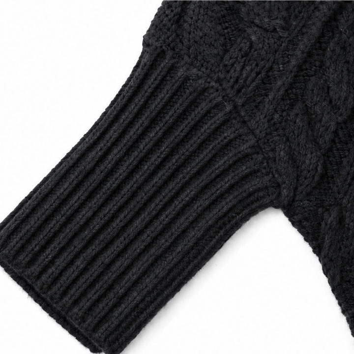 Cabelune – Cable-Knit Asymmetric Poncho Sweater