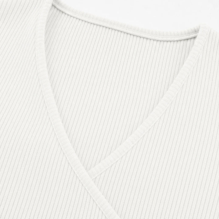 Veloura – Ribbed Criss-Cross Wrap Knit Sweater