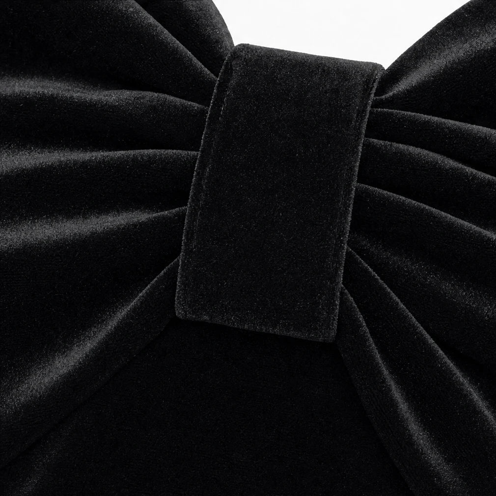 Veloura – Bow-Detail Velvet-Look Midi Dress