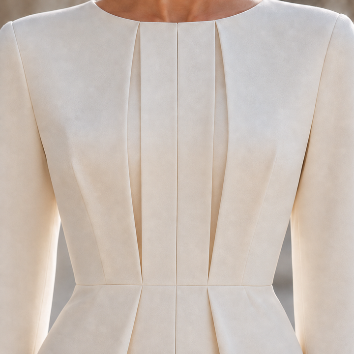 Linalline – Pleated Long-Sleeve Pencil Dress