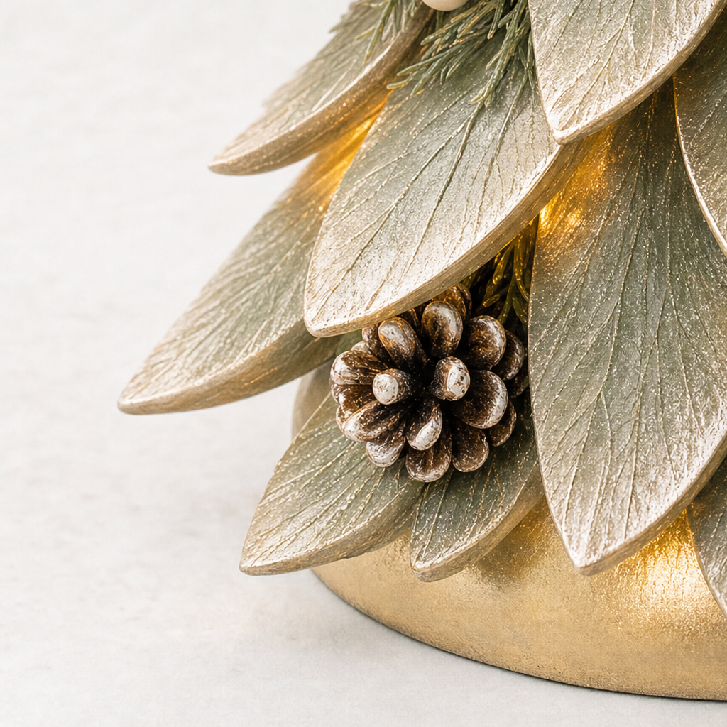 Winterleaf Glow – Layered Foliage Lighted Christmas Tree