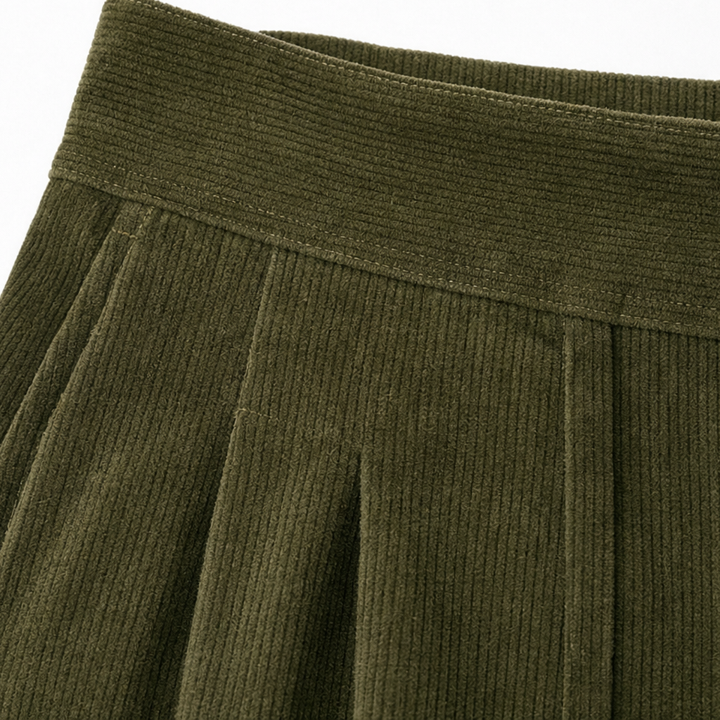 Cordelle – Asymmetrical Button-Front Pleated Wide-Leg Pants