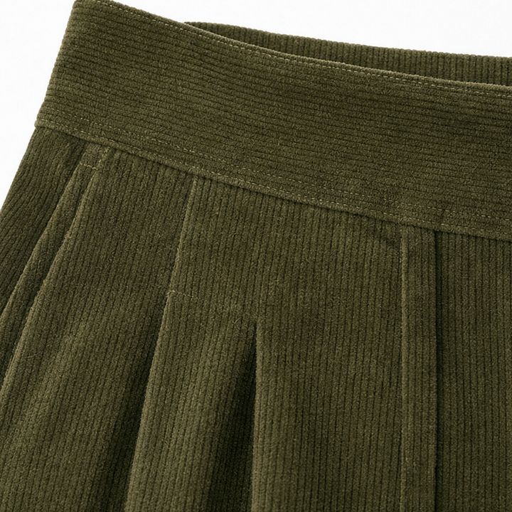 Cordelle – Asymmetrical Button-Front Pleated Wide-Leg Pants