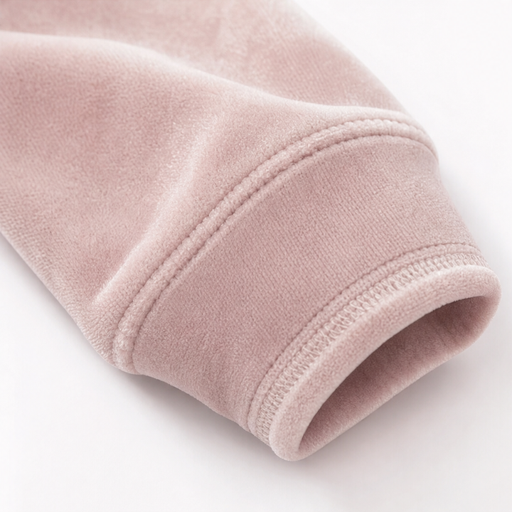 Wearbella – Half-Zip Funnel Neck Velour Pullover