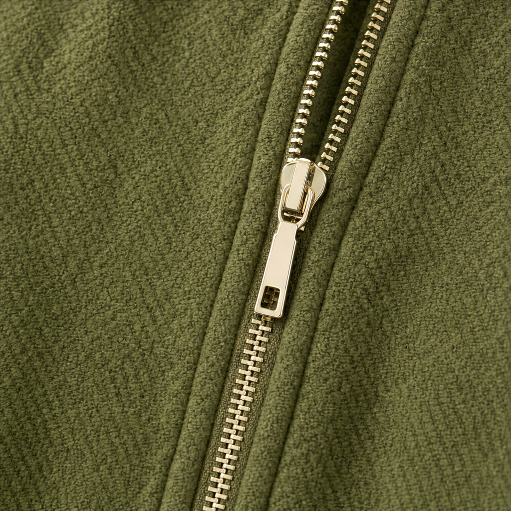 Wearbella – Textured Batwing Drawstring Collar Zip Jacket