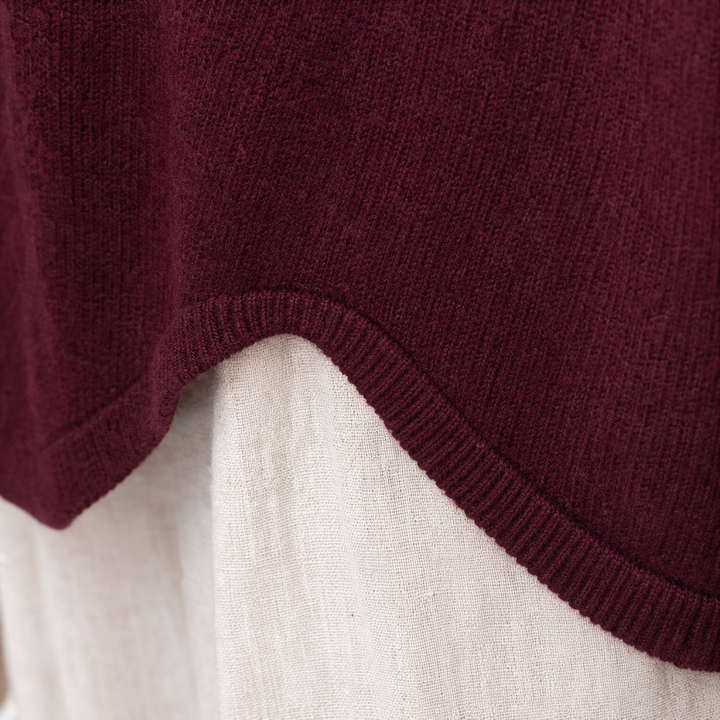 Wearbella – Teardrop Cutout Lantern Sleeve Knit Top