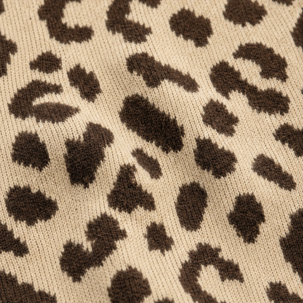 Léofur – Leopard Print Open-Front Knit Cardigan