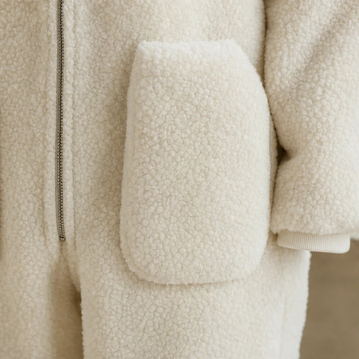 Cozyline – Hooded Zip-Front Straight-Leg Jumpsuit