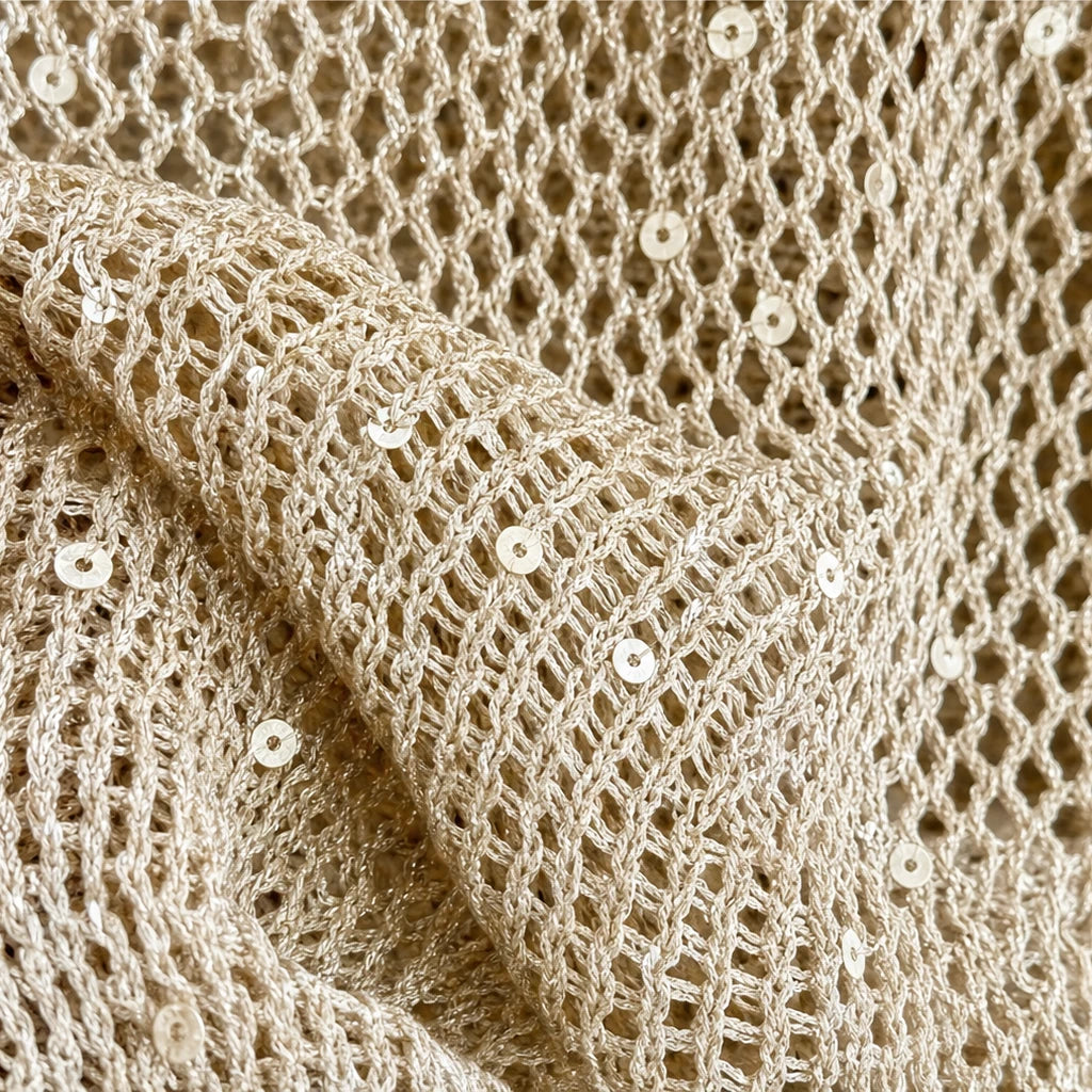 Lunelle – Sequin Open-Knit Sweater Top
