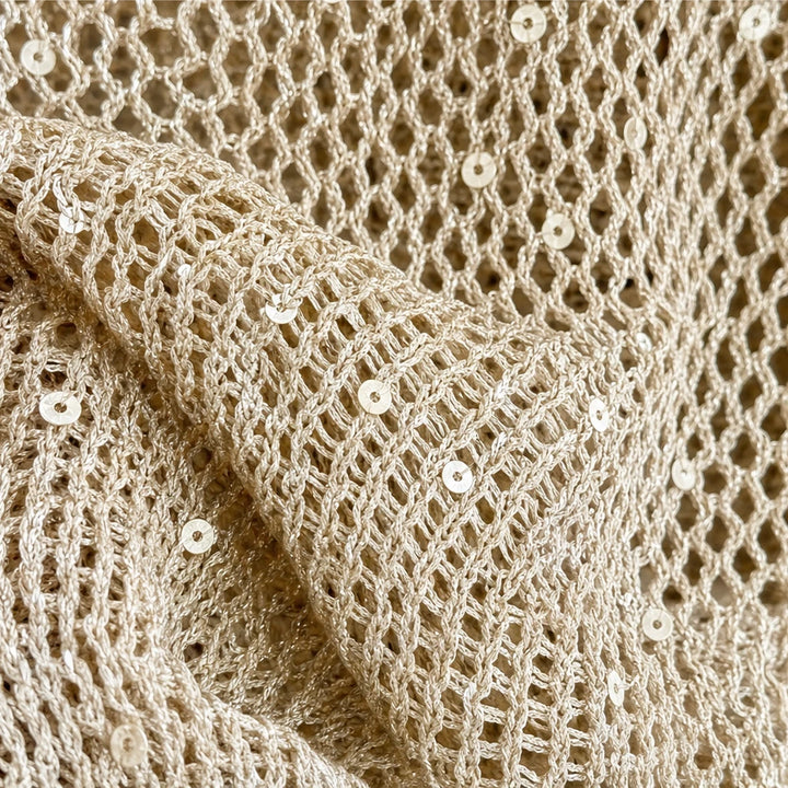 Lunelle – Sequin Open-Knit Sweater Top