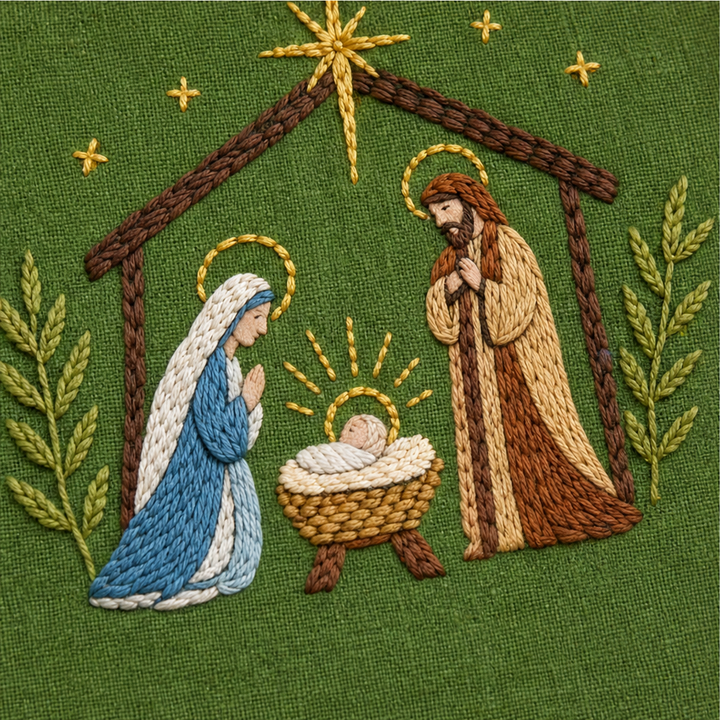 Stitchmas – Peel-And-Stick Nativity Embroidery Stabilizer