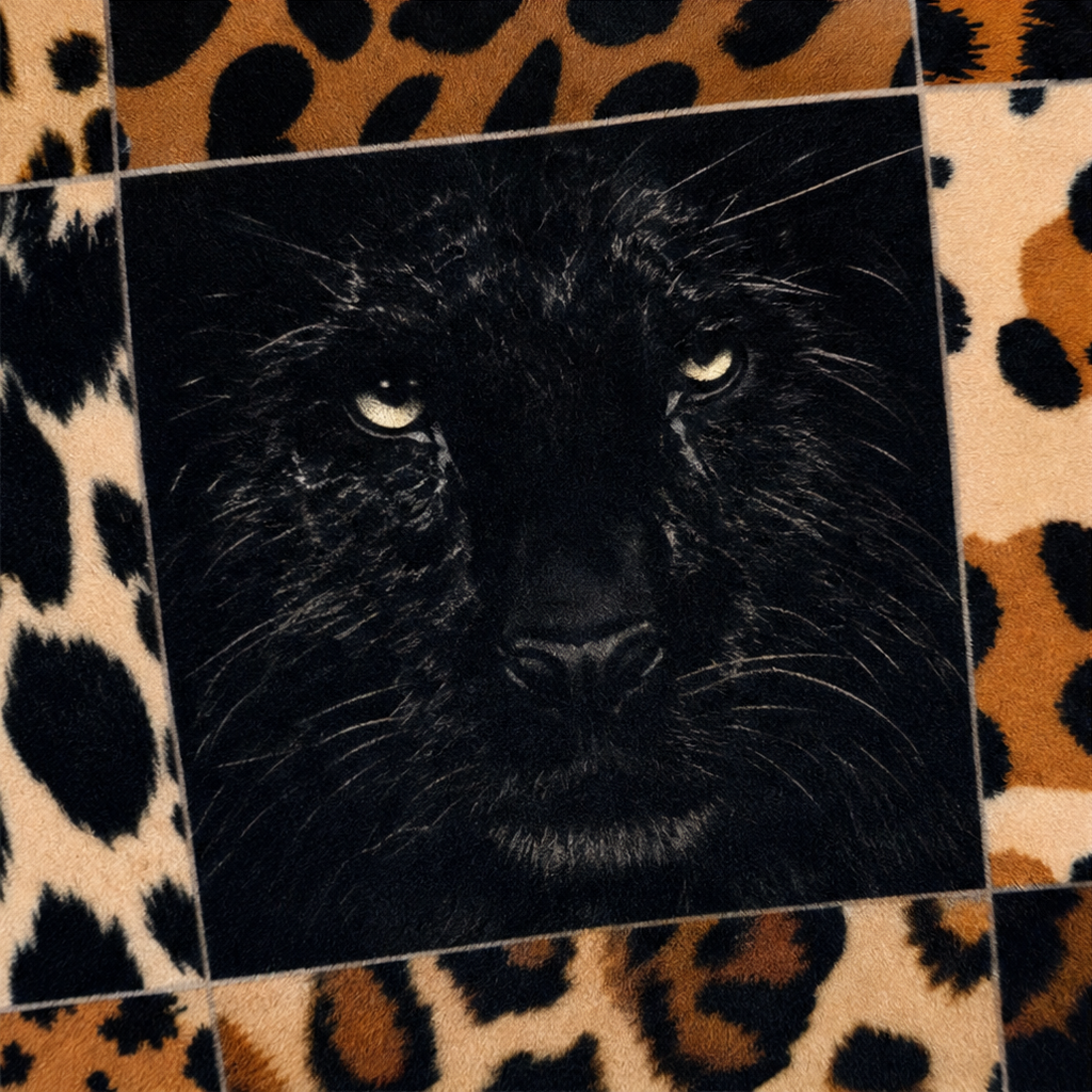 Purrfecto – Leopard Print Polyester Throw Blanket