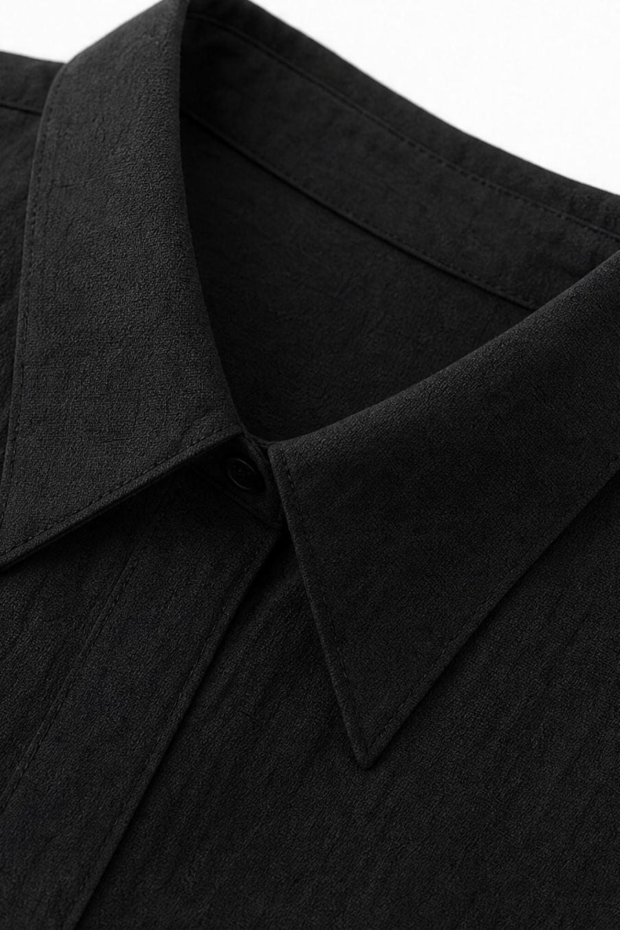 Belveil – Belted Collared Long-Sleeve Maxi Shirt Dress