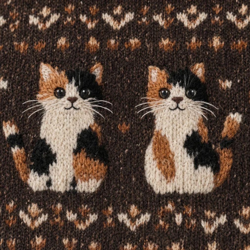 Purr & Purl – Patterned Knit Sweater