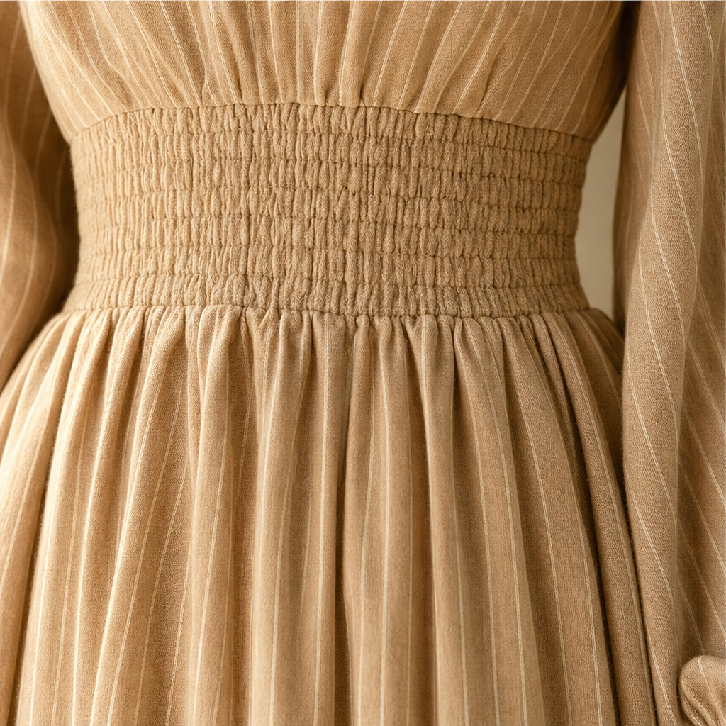 Wovelle – Smocked-Waist Pleated Maxi Dress
