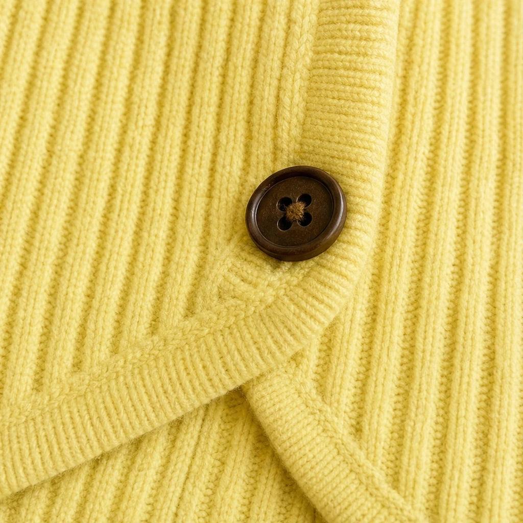 Cosyvale – Asymmetric Cowl Ribbed Knit Cardigan