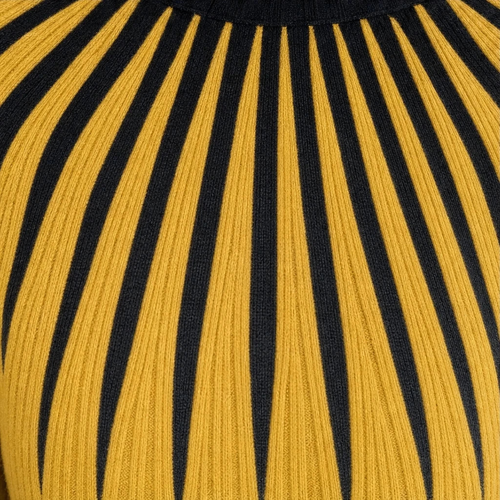 Sunflare – Ribbed Mock Neck Sunburst Sweater