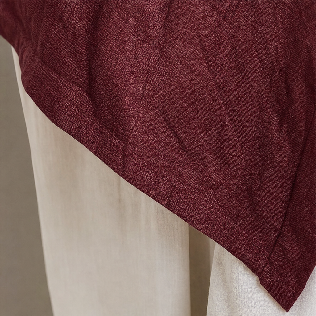 Linvella – Diagonal Button-Front High-Low Top