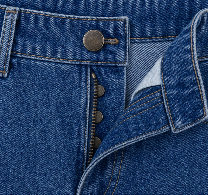 Wearbella – High-Waisted Wide-Leg Button-Fly Jeans