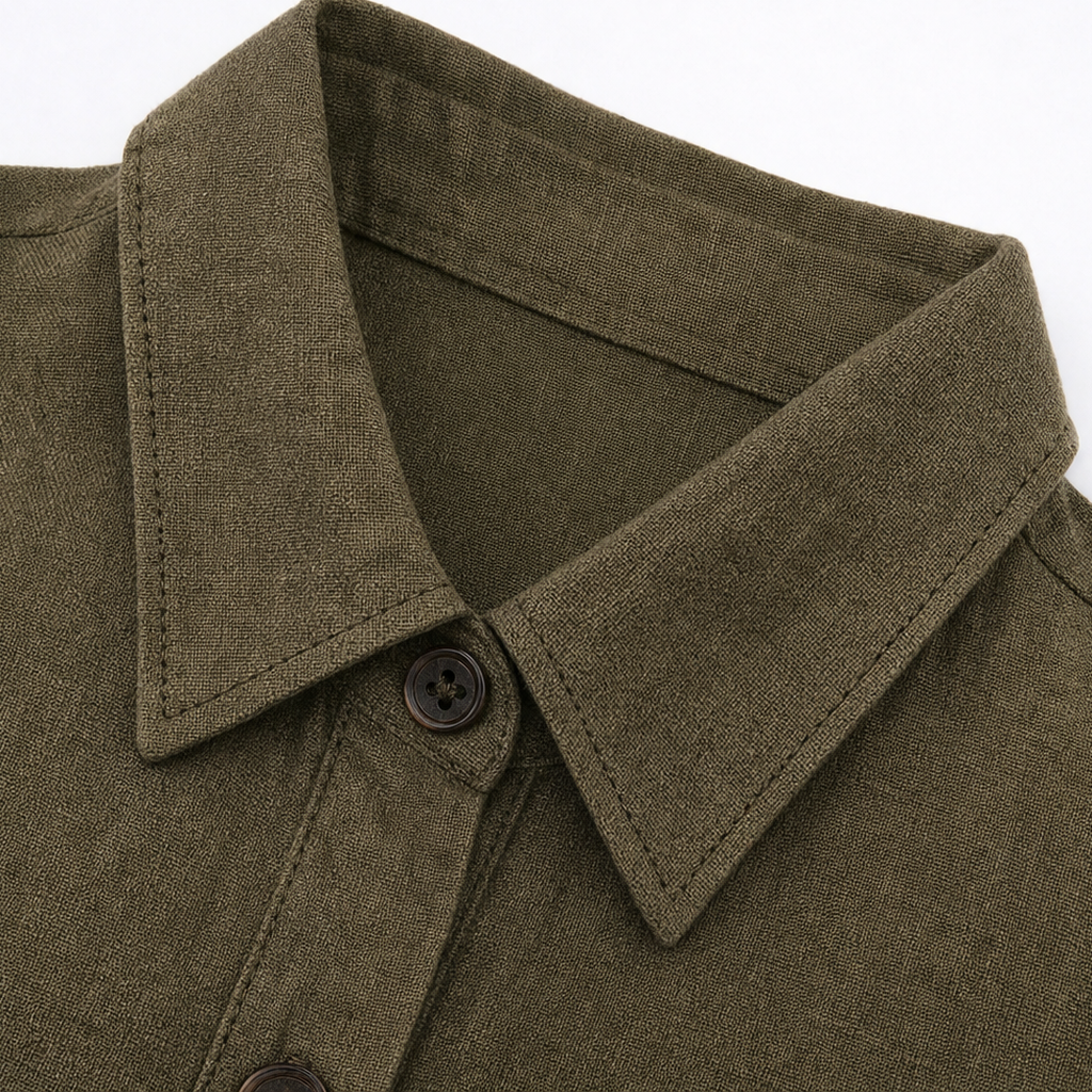 Verlana – Button-Front Lapel Collar Maxi Shirt Dress
