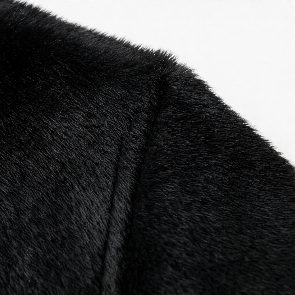 Veloura – Long Plush Faux-Mink Knit Coat