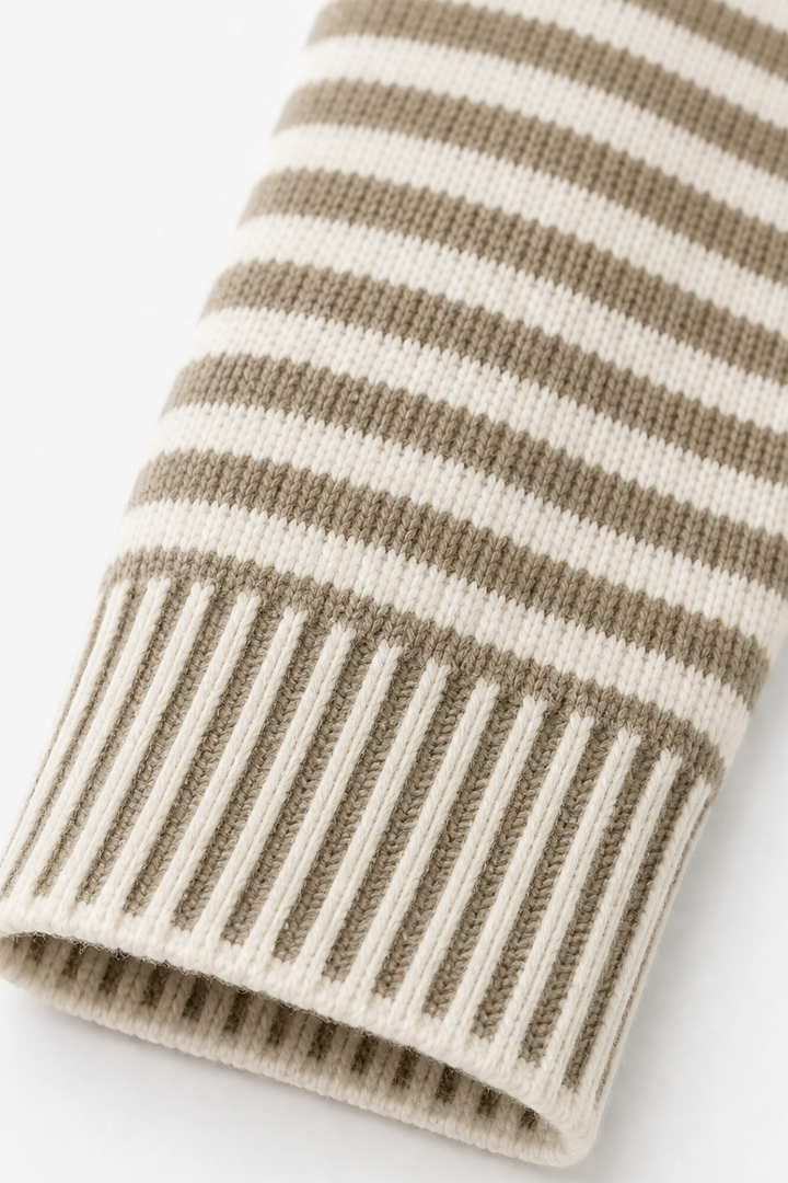 Wearbella – Striped Open-Front Knit Cardigan