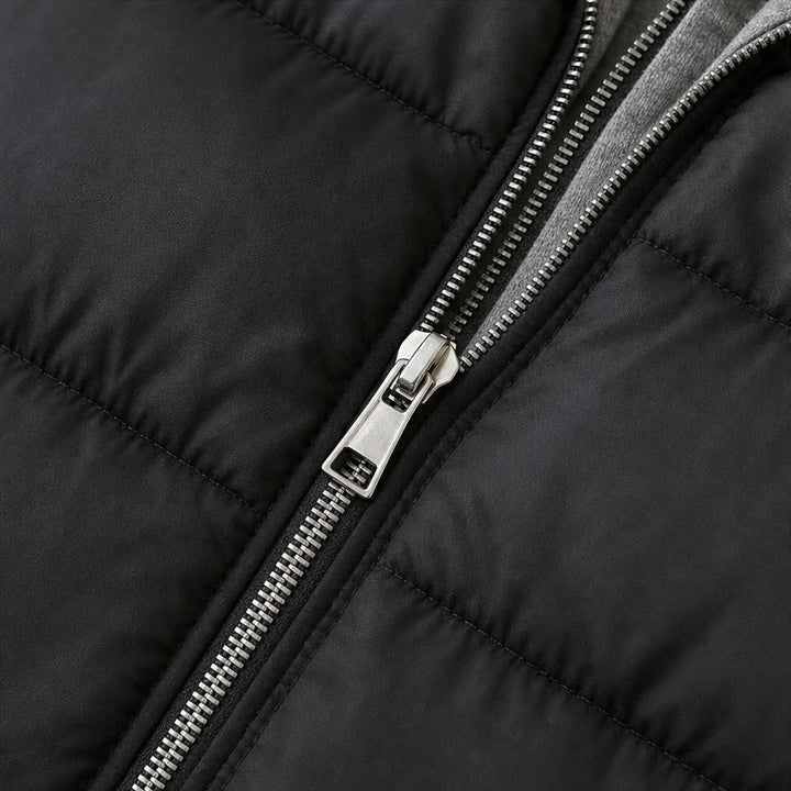 Layerelle – Quilted Panel Hooded Knit Jacket