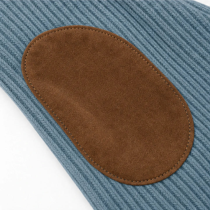 Cozalyn – Ribbed Quarter-Zip Elbow-Patch Pullover Sweater