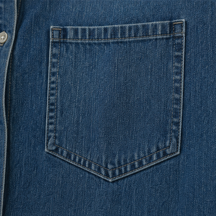 Wearlyn – Oversized Button-Front Denim Look Shirt Dress