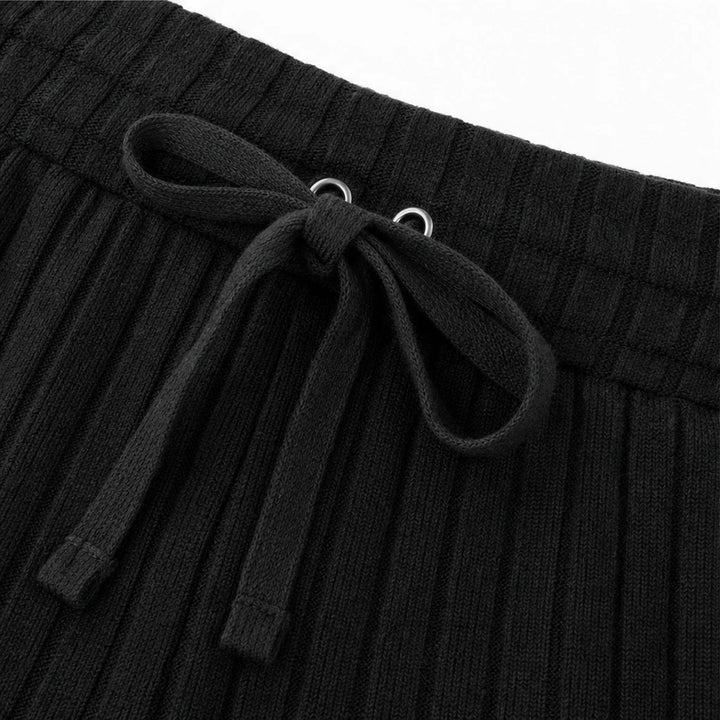 Ribbella – Ribbed-Knit Top And Straight-Leg Pants Set