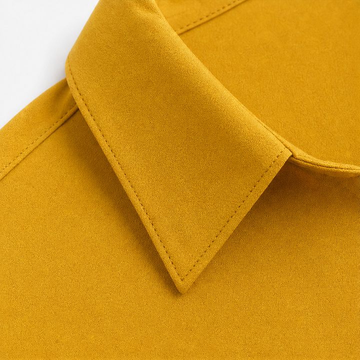 Elara Curve – Curved-Hem Stretch Button-Front Shirt