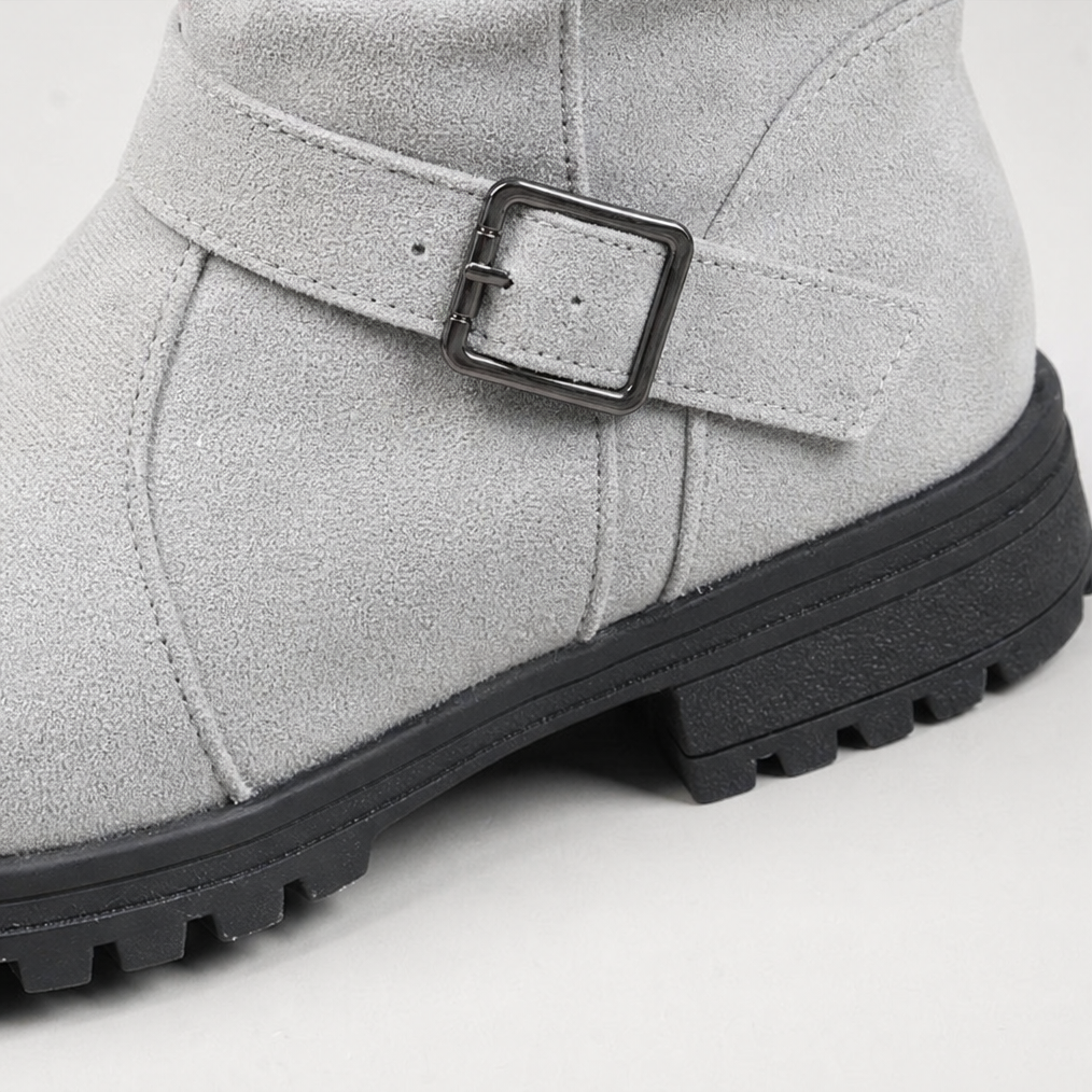 Calfden – Ribbed Cuff Lug Sole Slouch Boots