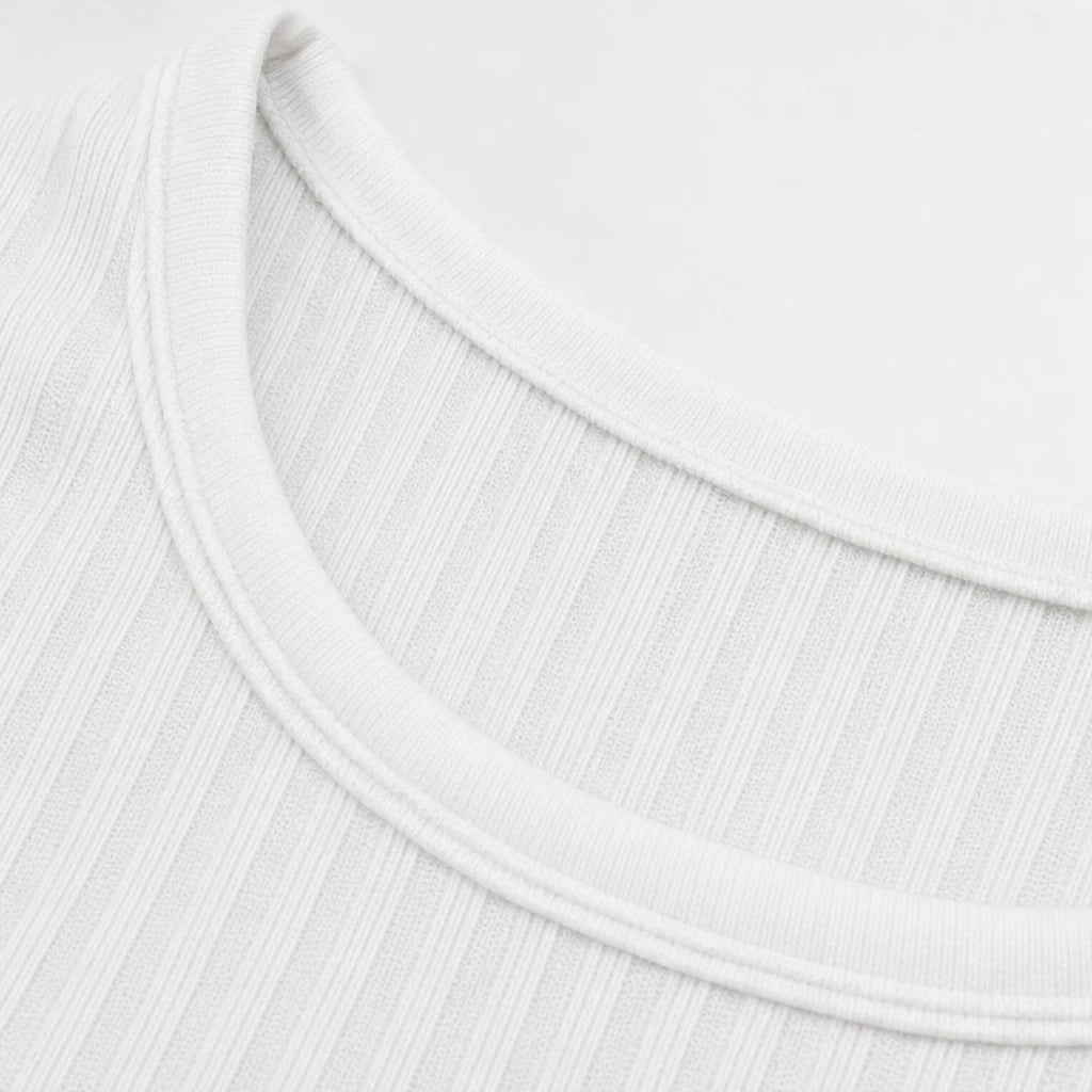 Rowena – Ribbed Double-Button Long-Sleeve Top