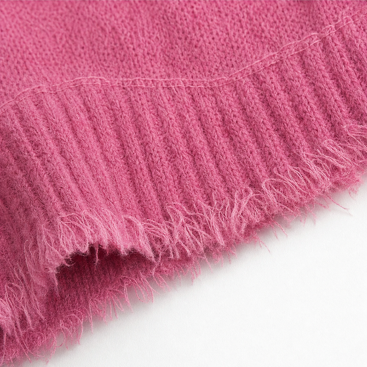 Cozelle – Frayed-Edge Open-Knit Oversized Hoodie