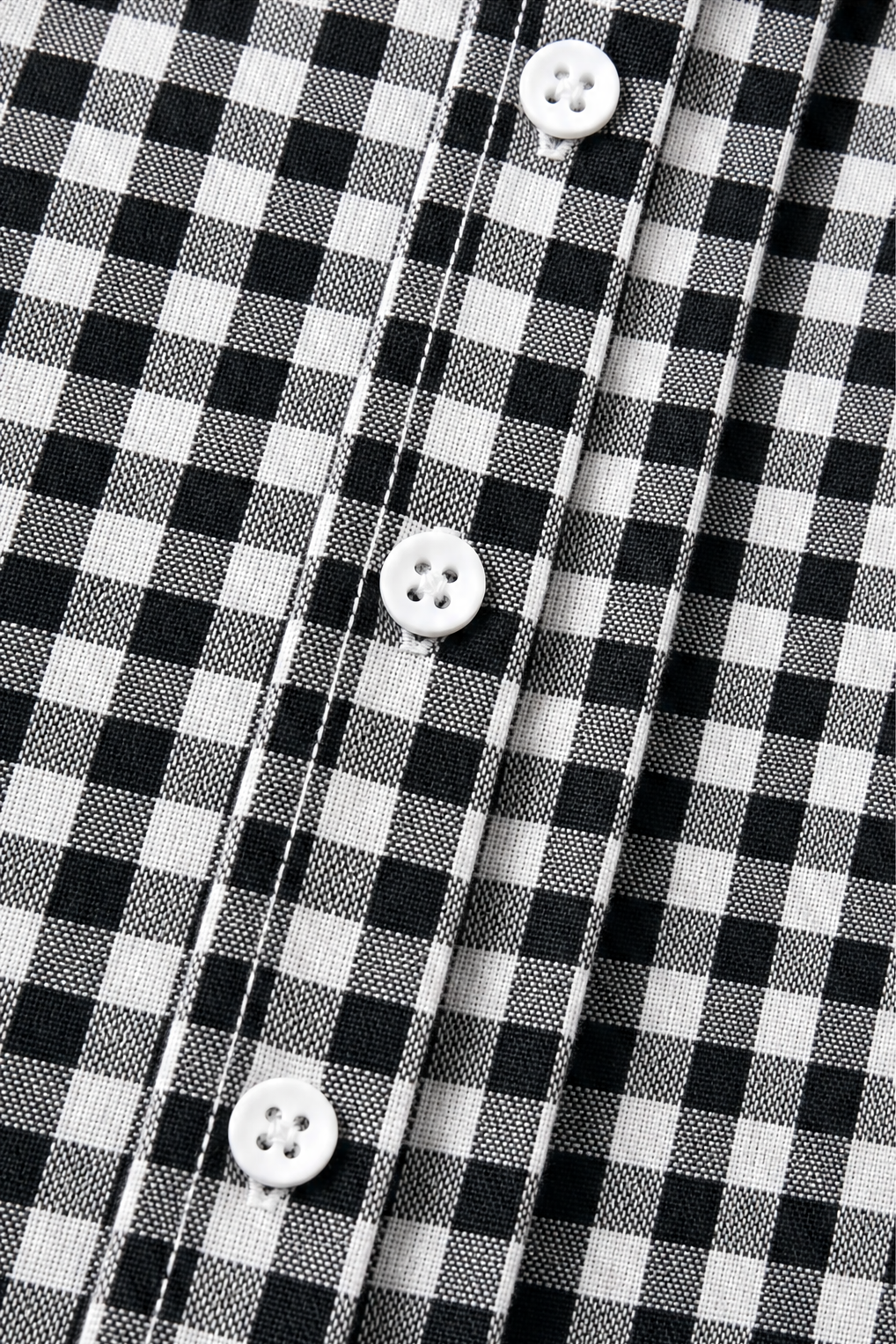 Checkered Long-Sleeve Button-Up Shirt For Women