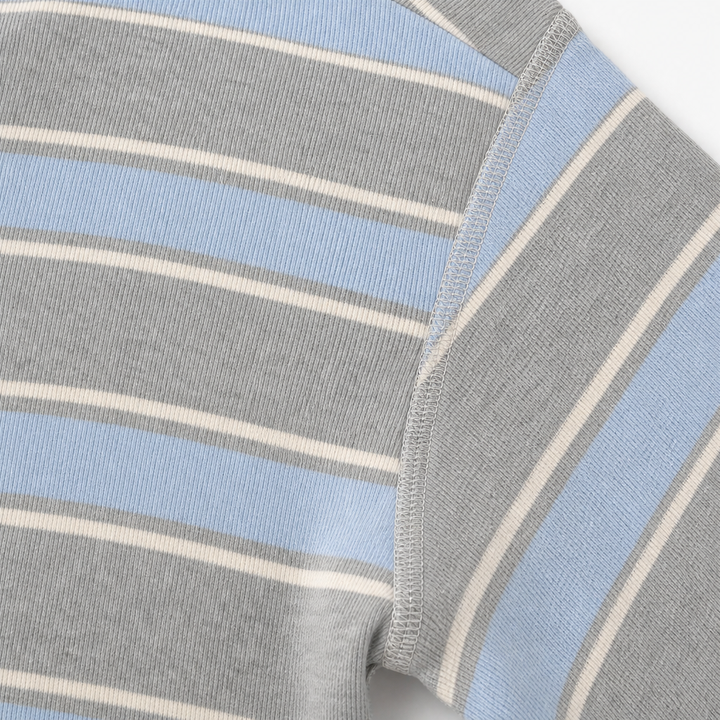 Stripe & Ease – Striped Mock-Neck Top And Wide-Leg Pants Set