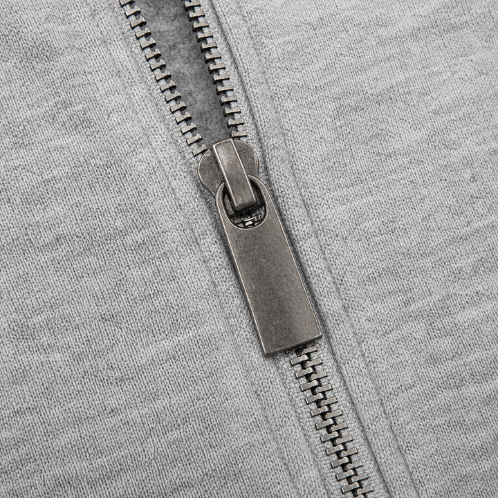 Wrapdrey – Mid-Length Zip-Up Hooded Cardigan