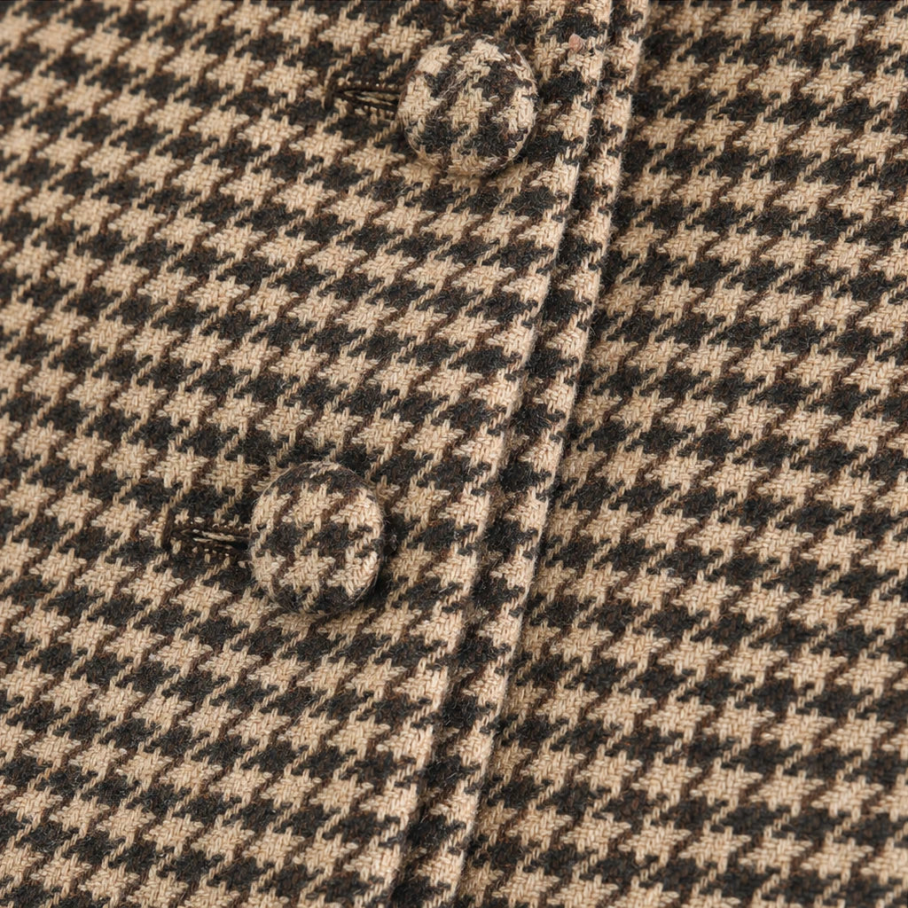 Houndstooth & Hem – Houndstooth Stand-Collar Tweed Vest