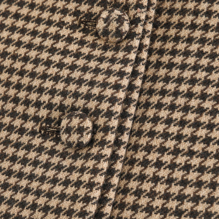 Houndstooth & Hem – Houndstooth Stand-Collar Tweed Vest