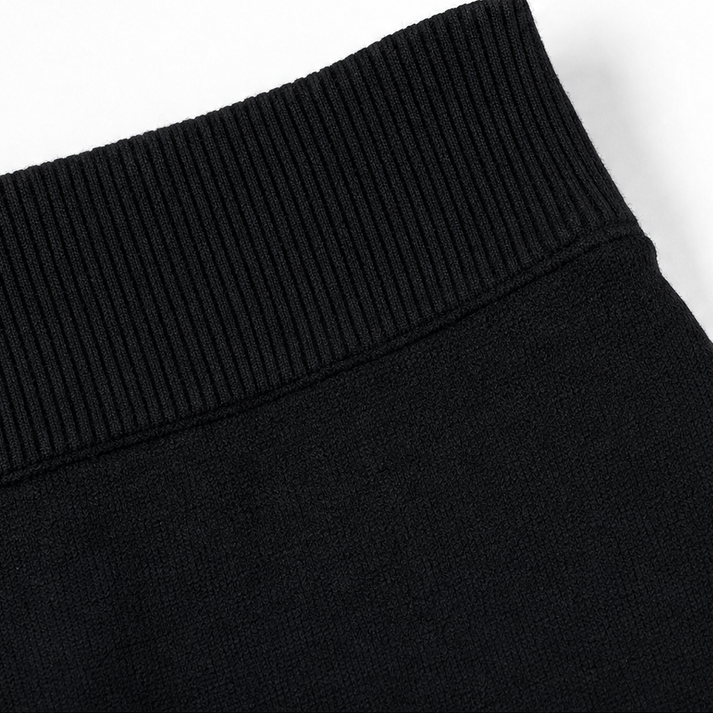 Vivelyn – Batwing Sleeve Wrap Knit Top And Skirt Set