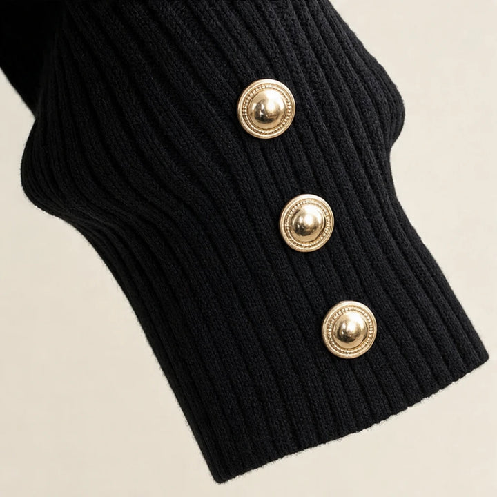 Elowen – Square-Neck Puff-Shoulder Ribbed Top