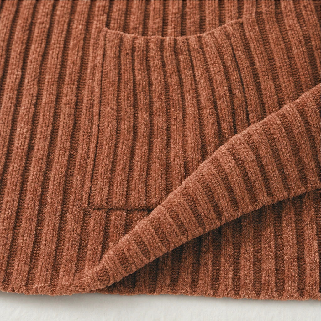Cozyline – Ribbed Mock Neck Pocket Tunic