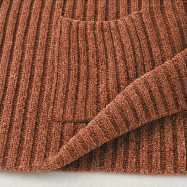 Cozyline – Ribbed Mock Neck Pocket Tunic