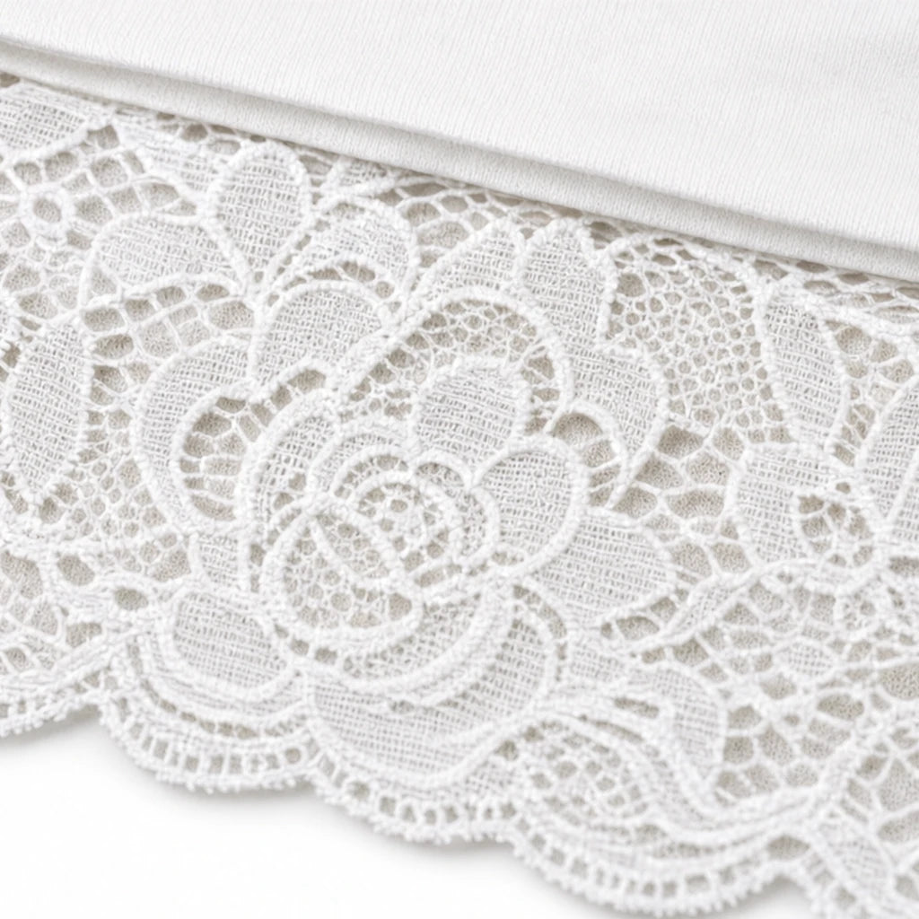 Florenza – Floral Lace Cowl-Neck Knit Top