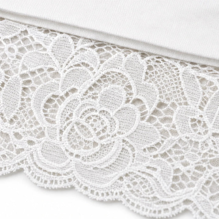 Florenza – Floral Lace Cowl-Neck Knit Top