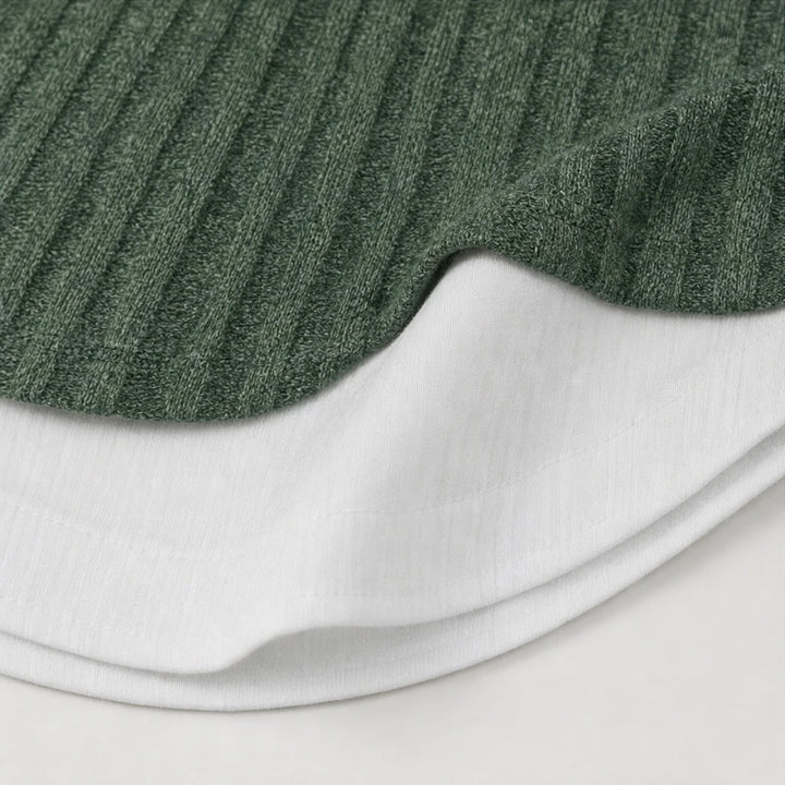 Layerelle – Contrast-Trim Faux-Layered Knit Sweater