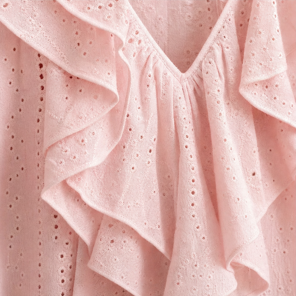 Wearbella – Ruffle V-Neck Long Sleeve Blouse